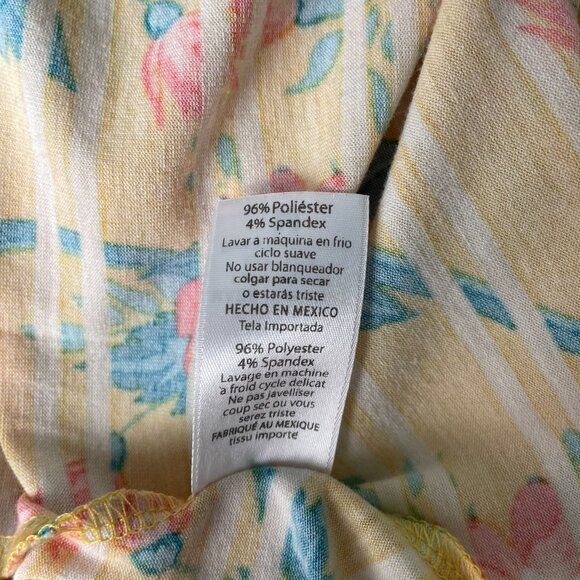 Lularoe Uneven Hem Yellow Floral Short Sleeve Swing Style T-Shirt Dress Size M - Picture 10 of 10